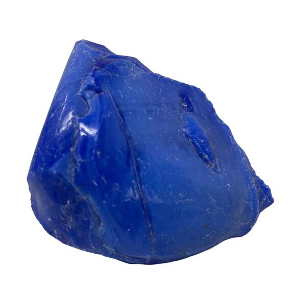 Periwinkle Cobalt Blue Art Glass Cullet Layered Swirl Opaque #5XL197 - Picture 1 of 8